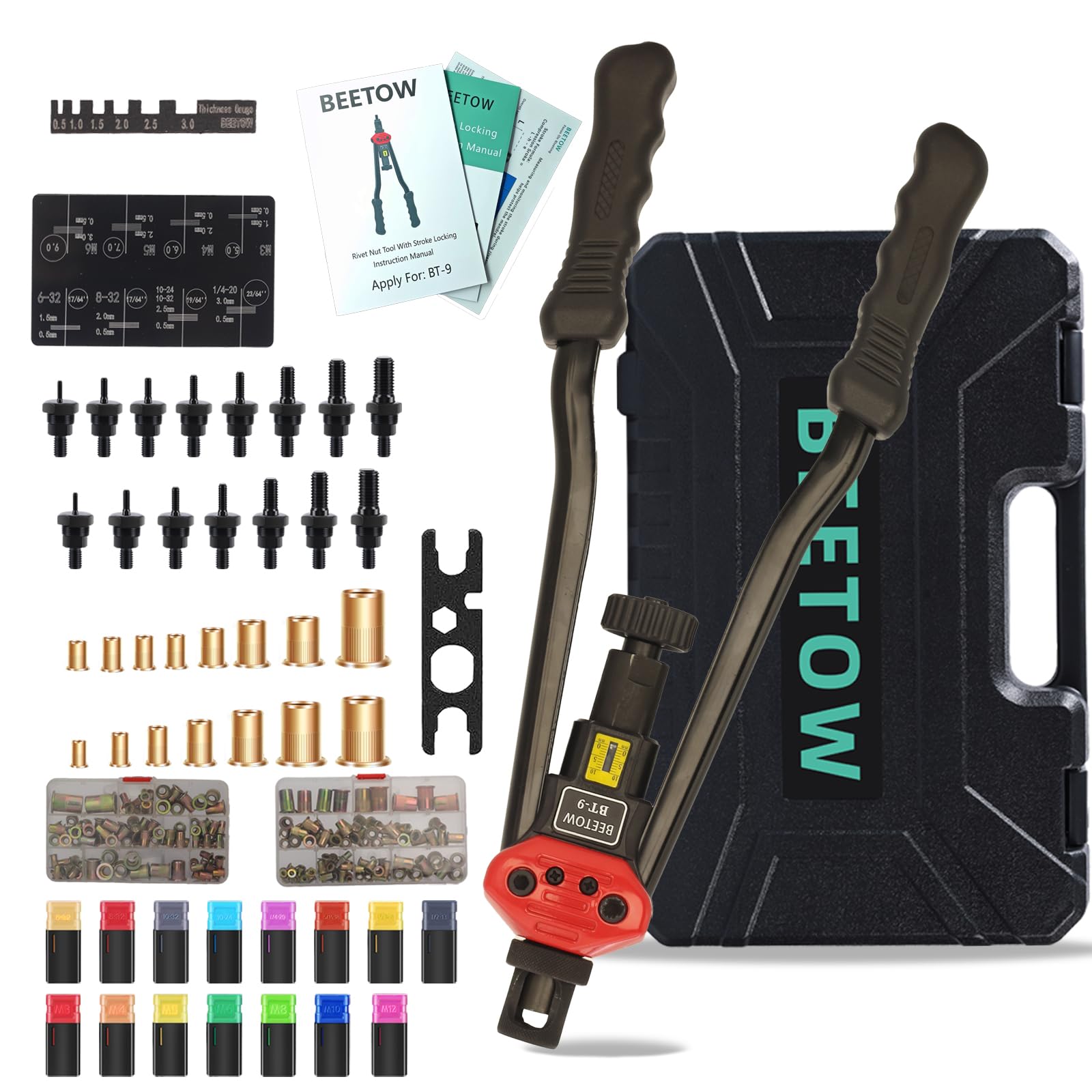 BEETOW rivet nut tool kit in a rugged case, ready for fast automotive installations