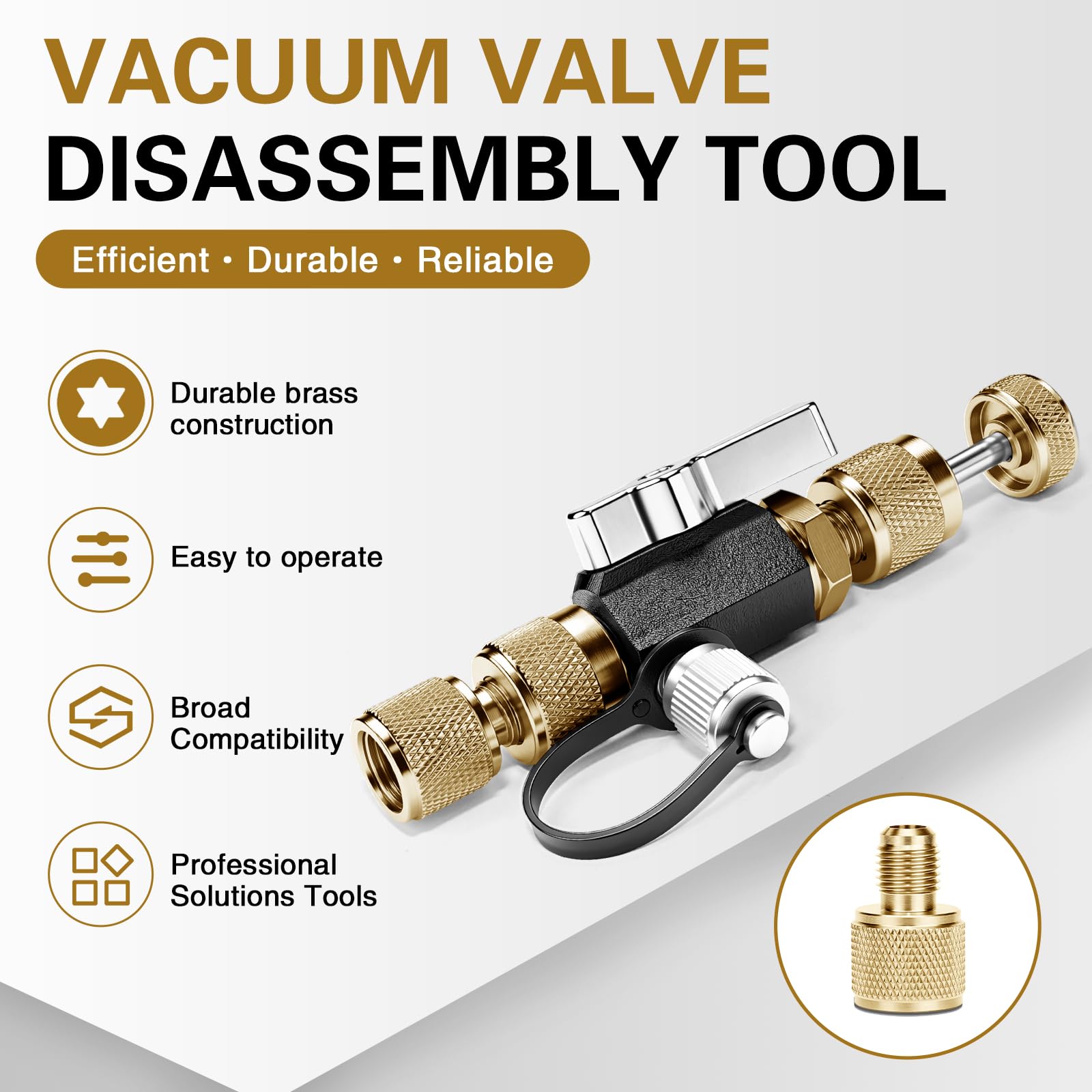 Brass body and rugged design of Behonor valve-core remover tool