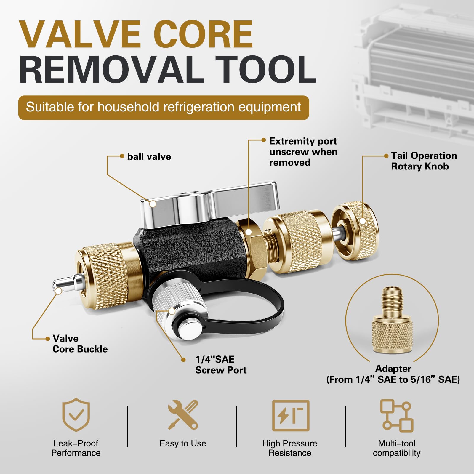 Behonor valve core remover tool in action removing a valve core precisely