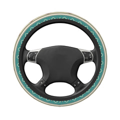 BEIANSHUO steering wheel cover in car shot highlights universal fit for many vehicles