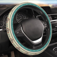 BEIANSHUO Western steering wheel cover close-up, vibrant pattern and non-slip grip