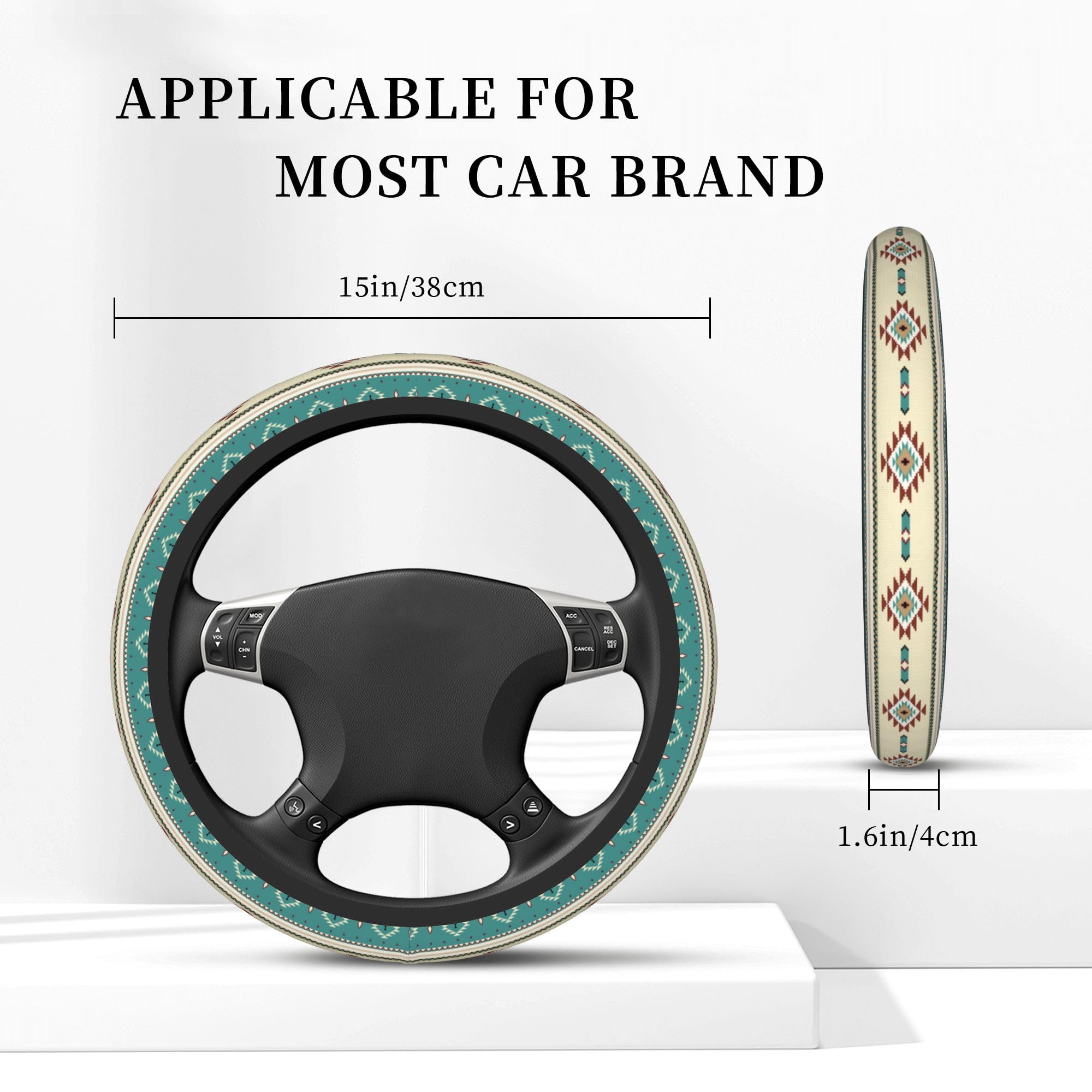 BEIANSHUO universal-fit steering wheel cover fits 14.5 to 15.5 inch wheels