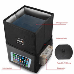 Beicarin trash can with leak-proof lining prevents spills and simplifies cleaning.