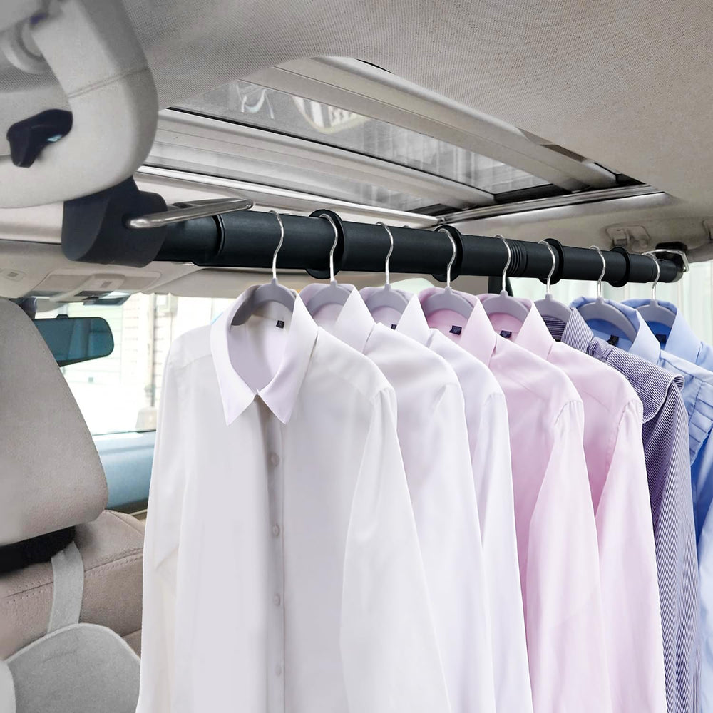 Beinhome car clothes hanger bar extended to 63 inches for organized road trips