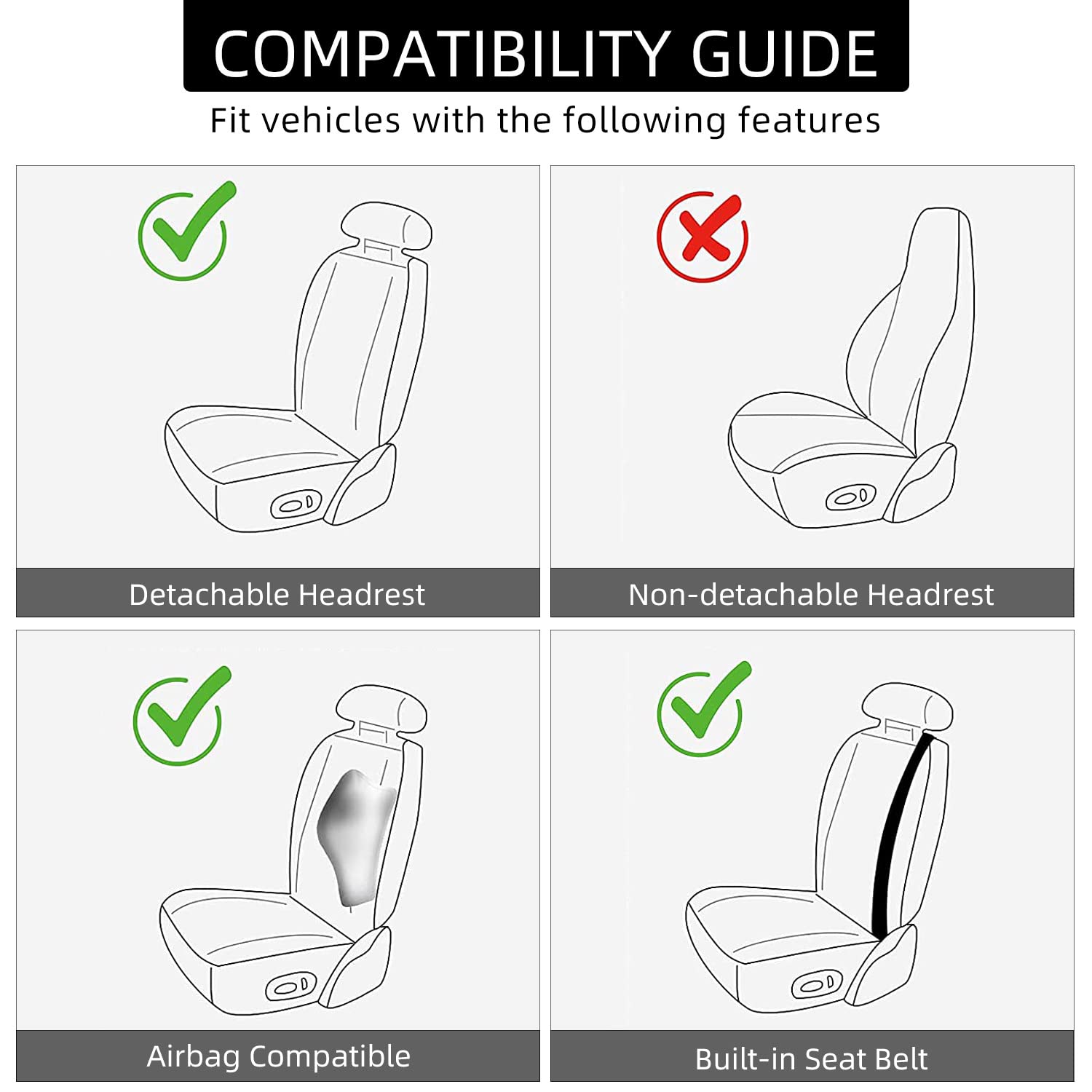 BEITK easy-clean front seat cover surface for quick maintenance and wipe-downs