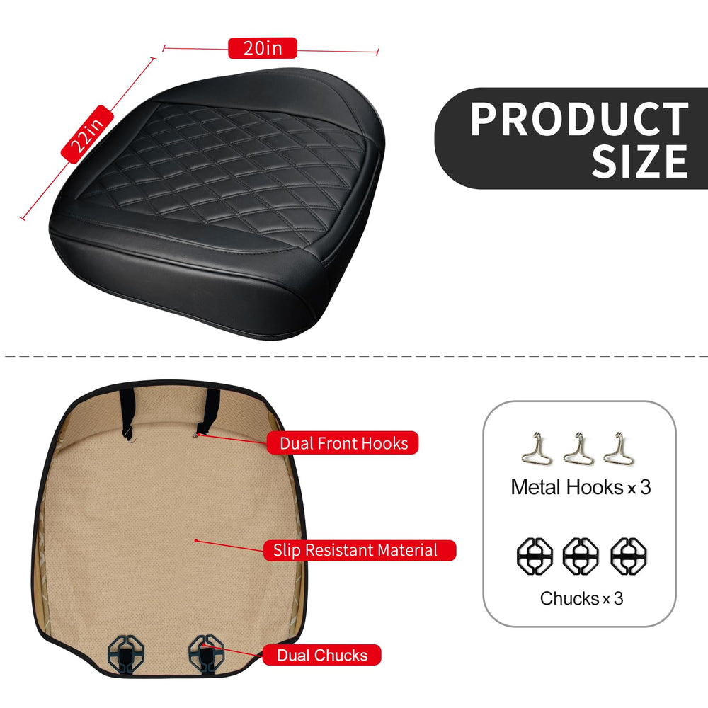 BEITK edge wrapping design bottom seat cover adds protection and a neat fit