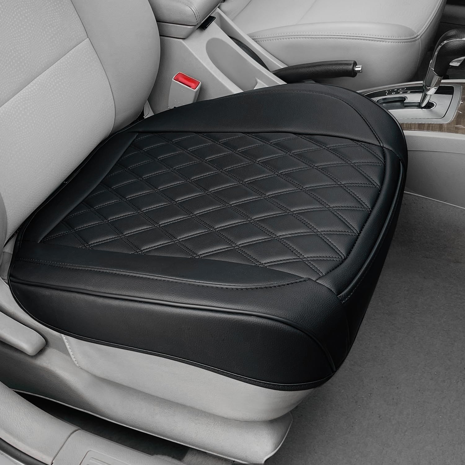 BEITK leather front seat cover bottom with anti slip keeps items secure while driving