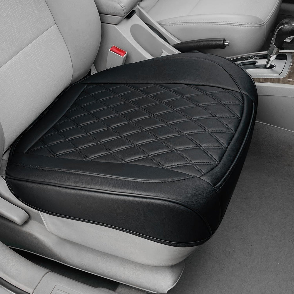 BEITK leather front seat cover bottom with anti slip keeps items secure while driving