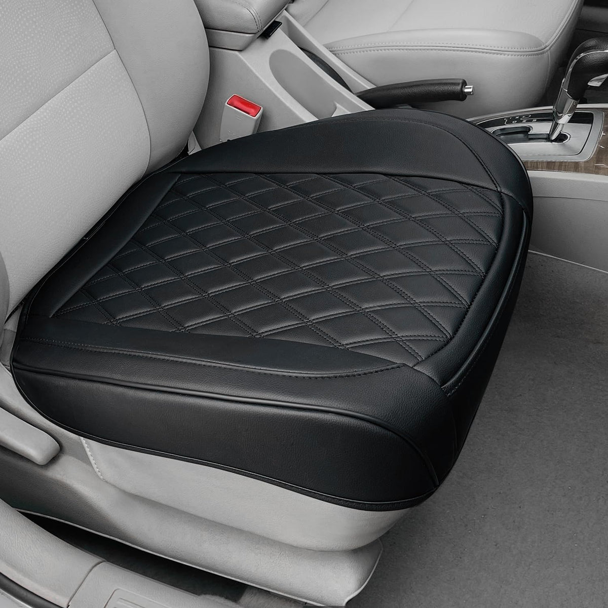 BEITK leather front seat cover bottom with anti slip keeps items secure while driving