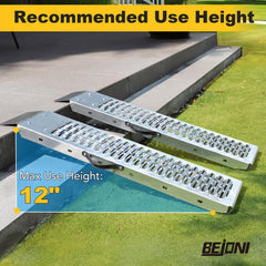 BEJONI anti-slip tooth-surface ramps shown gripping in wet conditions.