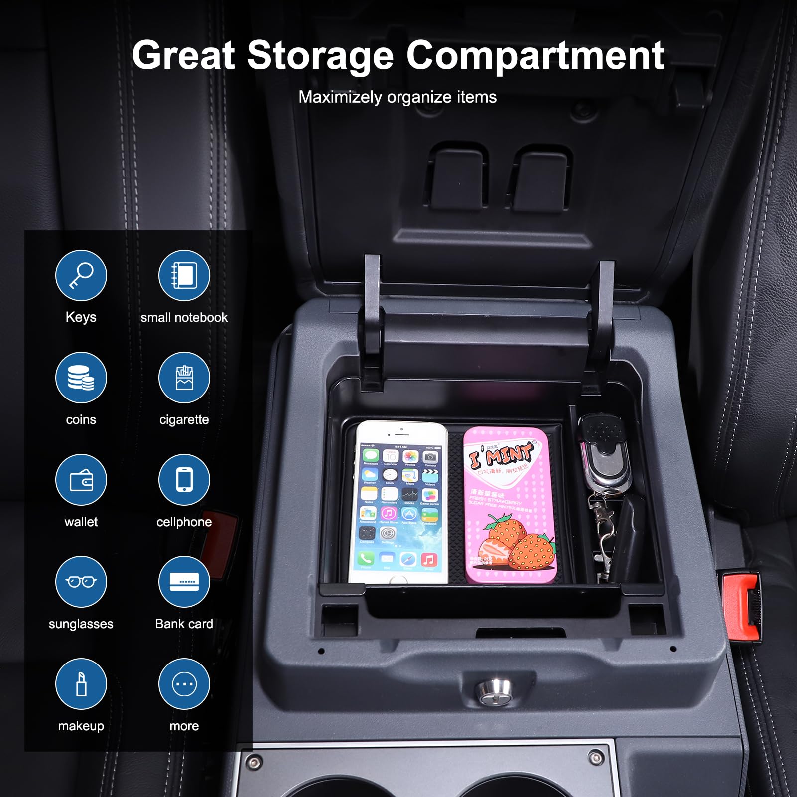 Bekantogy Grenadier armrest tray durable ABS material resists wear for daily use.