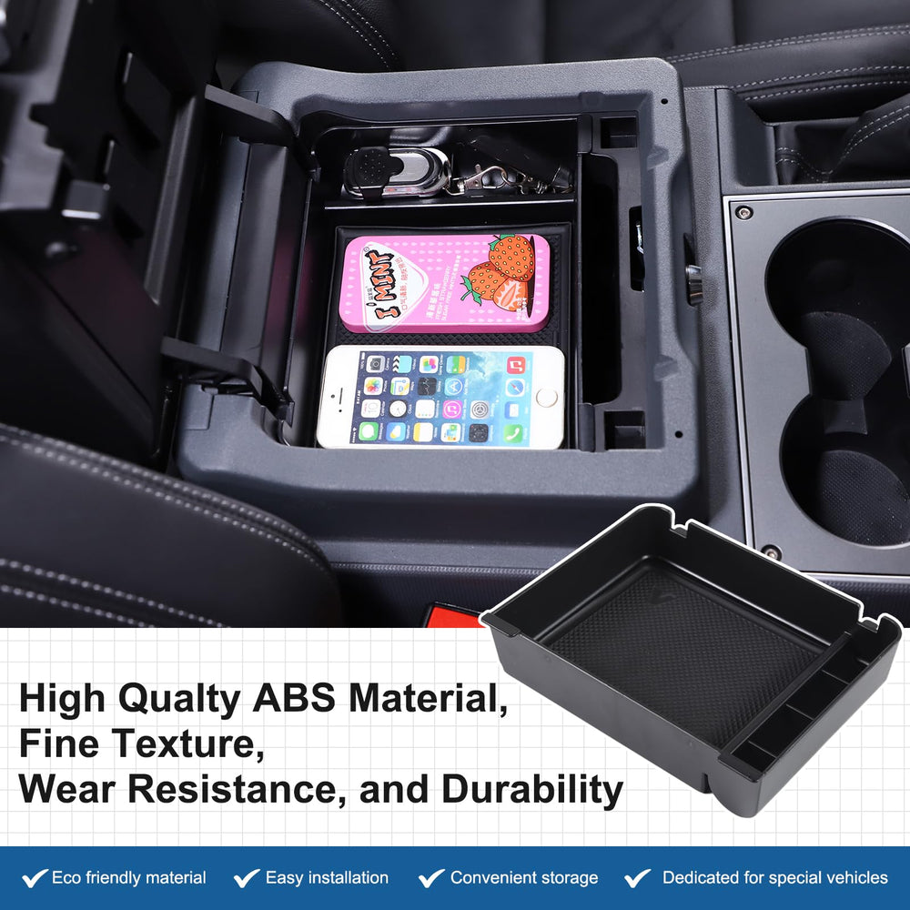 Bekantogy Grenadier armrest tray installed in console demonstrates a clean, snug fit.