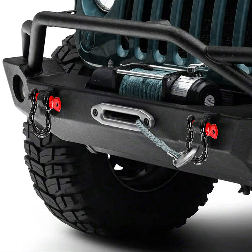 Bekith compatible with tow straps and snatch straps for recovery.