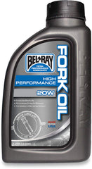 Bel-Ray High Performance Fork Oil 20W in a 1L bottle for smooth fork action across forks.