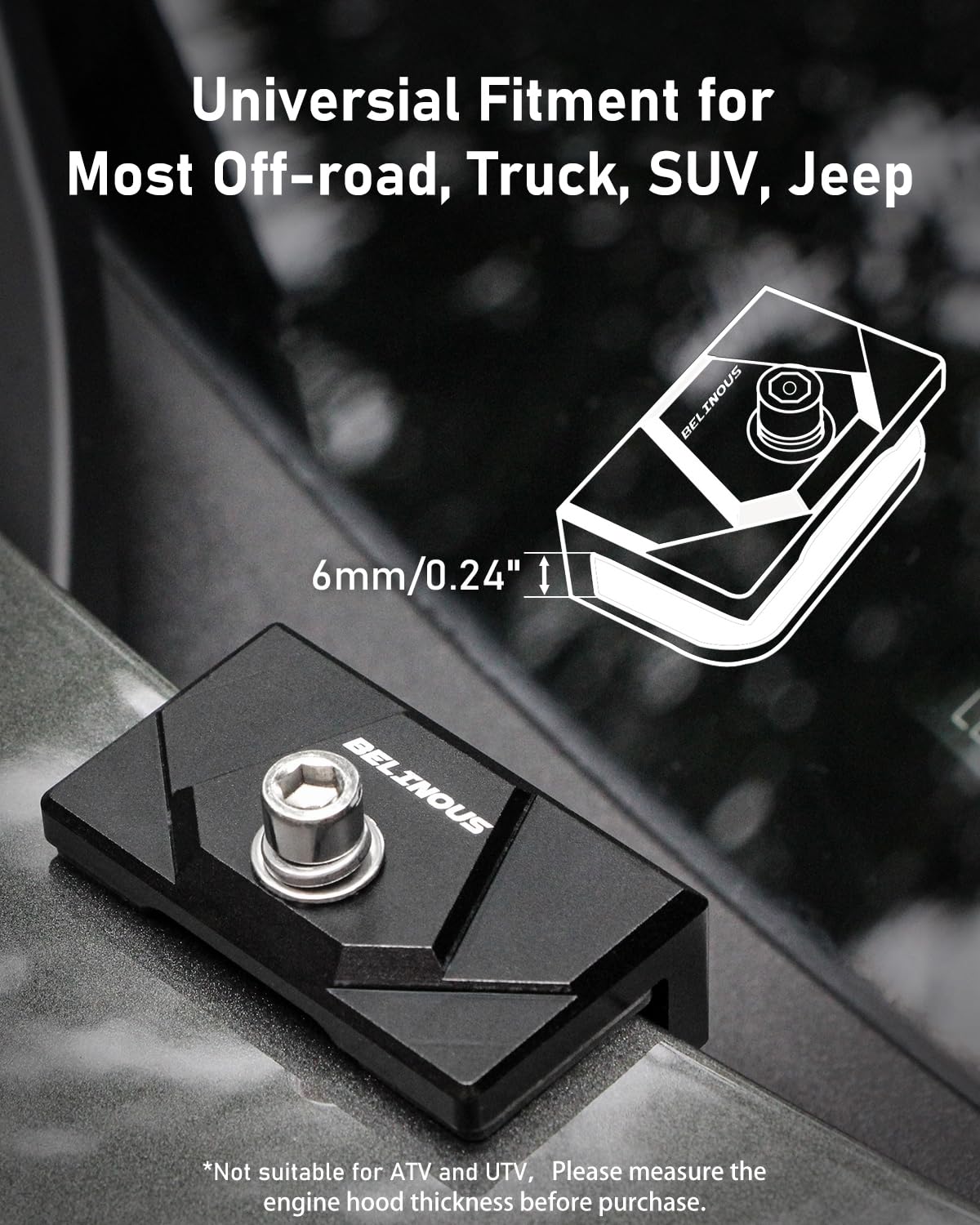 Belinous ditch light bracket—aluminum clamp for trucks and SUVs.