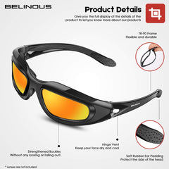 BELINOUS copper lens glasses for improved depth perception in variable light
