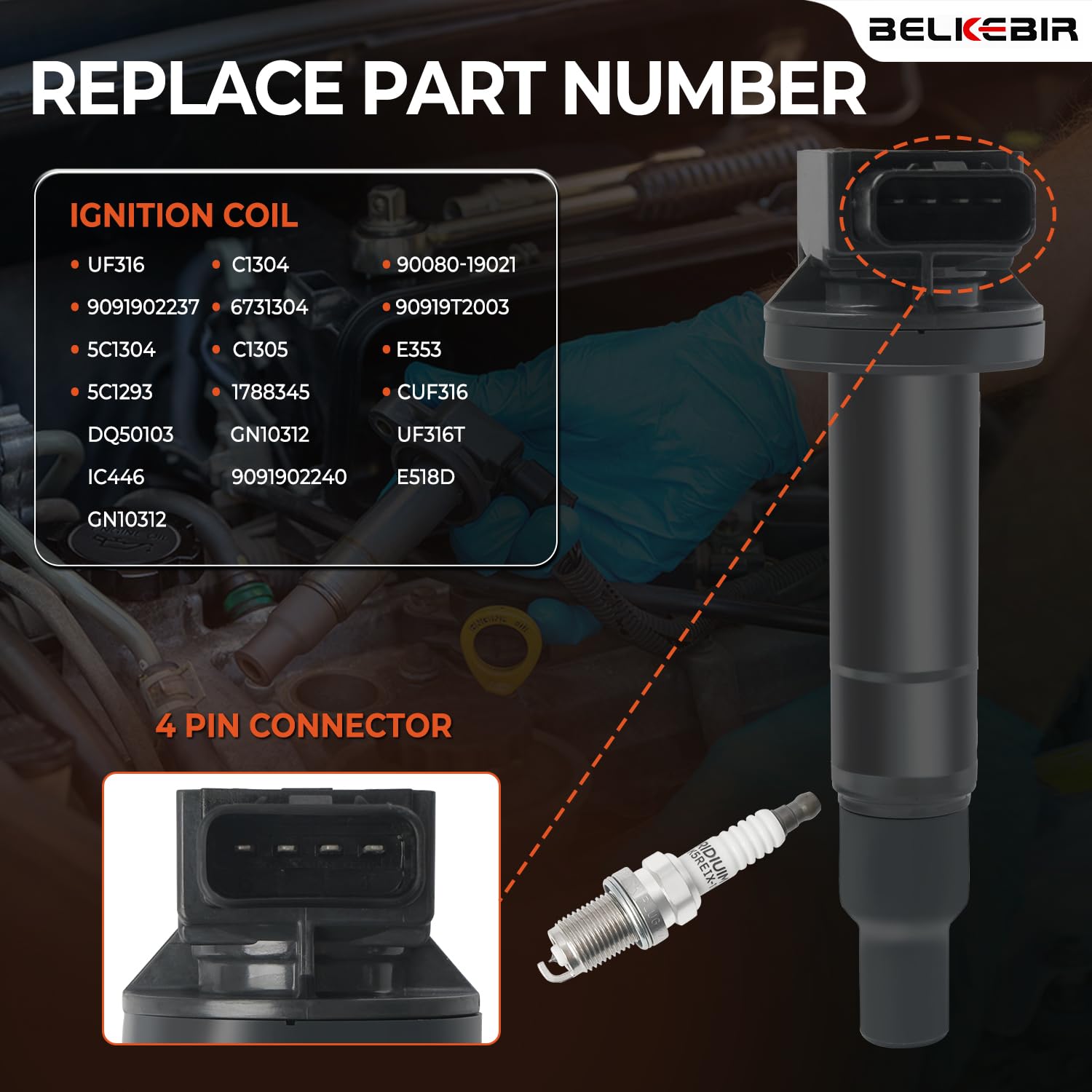 BELKEBIR ignition coil pack installation-ready design