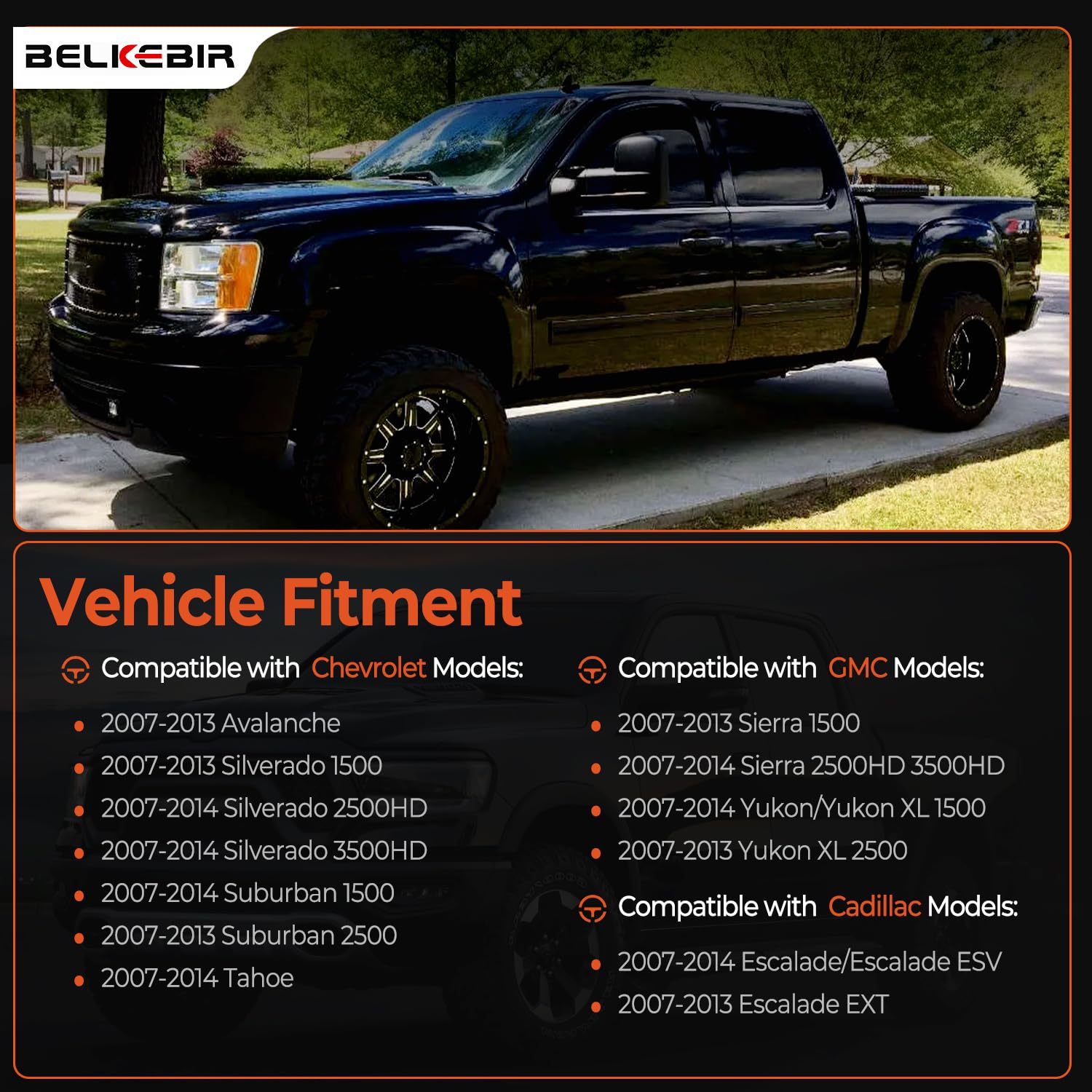 BELKEBIR rear driver door handle in black durable exact fit