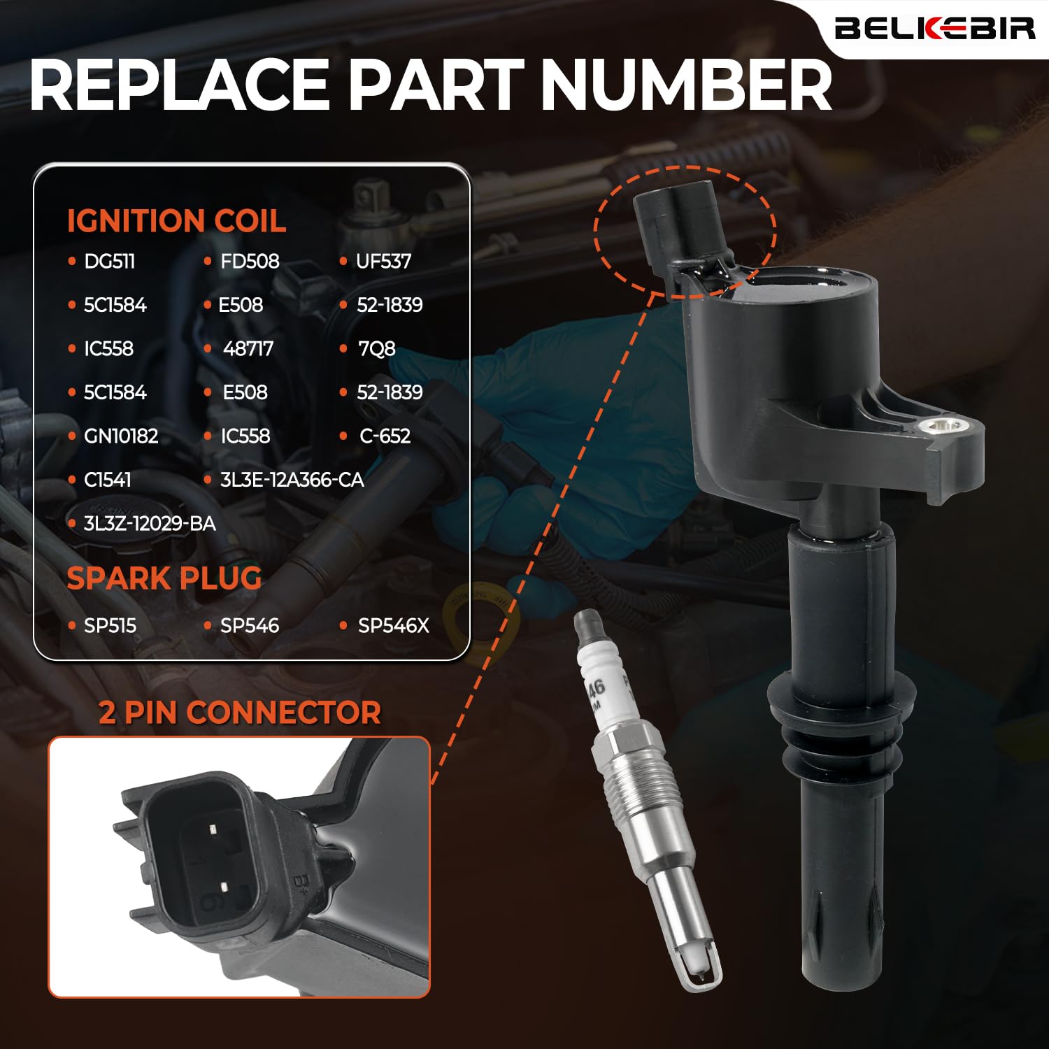 BELKEBIR 5.4L V8 compatibility shown for Ford Expedition and Lincoln Navigator fit.