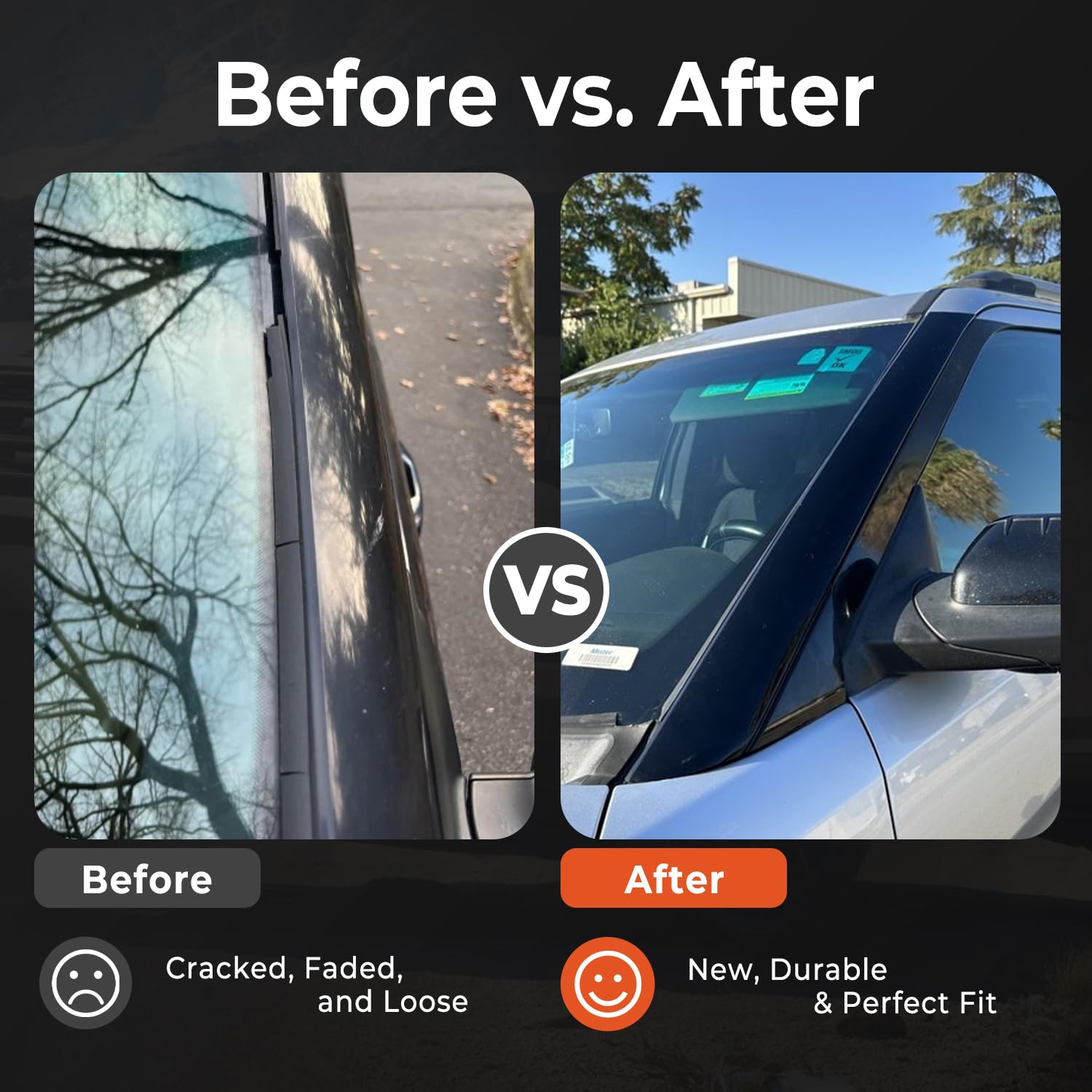 Belkebir A-Pillar trim kit fitment confirms OE-style replacement.