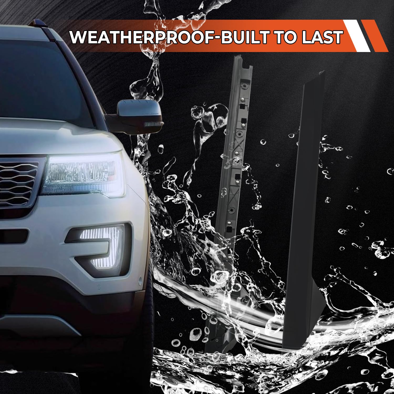 Belkebir A-Pillar trim UV matte finish resists fading in extreme weather.