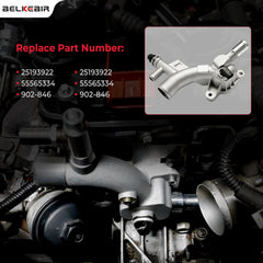 BELKEBIR coolant housing outlet for Trax 1.4L highlighting efficient coolant flow potential.