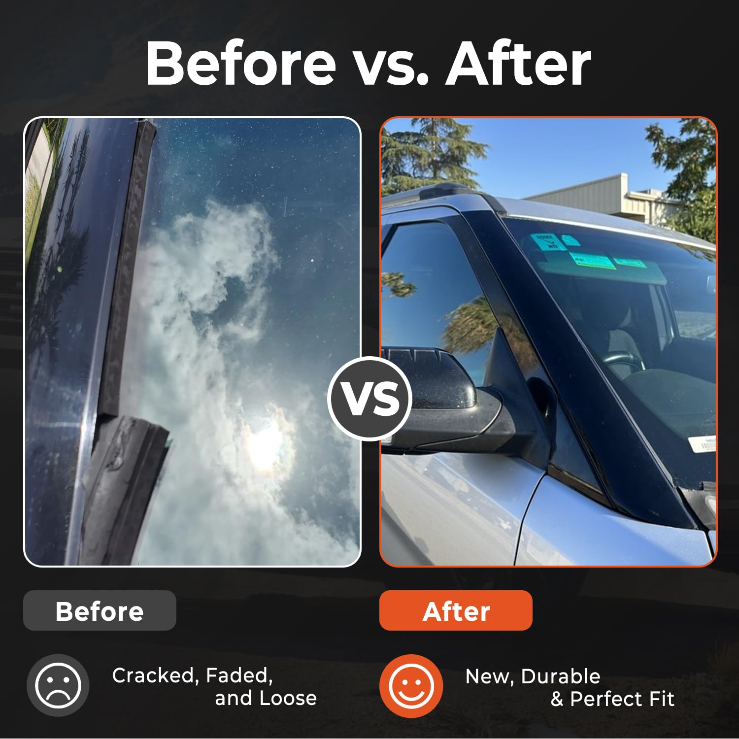 BELKEBIR A-Pillar trim replacement for OEM look.