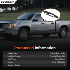 Side profile of BELKEBIR black front-left door handle on Tahoe and Escalade.