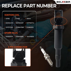 BELKEBIR iridium spark plugs close-up with durable electrode design.