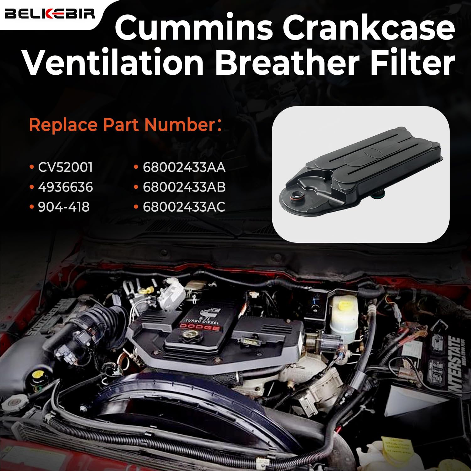 BELKEBIR CCV filter OEM replacement markings indicate exact fit