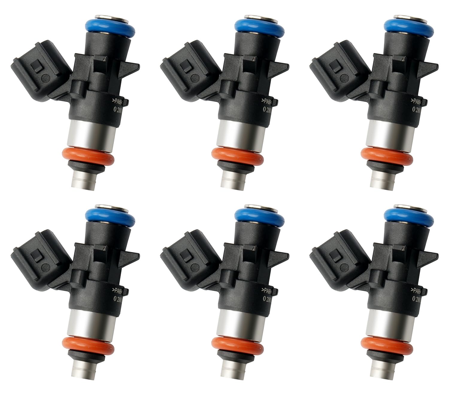 BELKEBIR six-pack fuel injectors with 4-hole nozzles for smooth atomization.