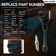 BELKEBIR ignition coil pack visual emphasizes durable components for long-lasting performance.