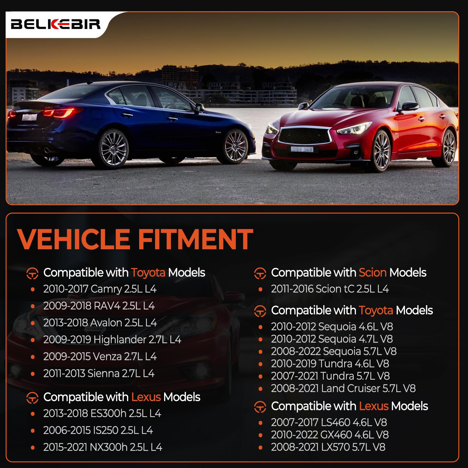 BELKEBIR ignition coil packs for Highlander and Sienna support smooth startup.