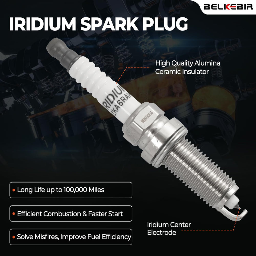 BELKEBIR kit opened shows four coils and plugs for Nissan/Infiniti.