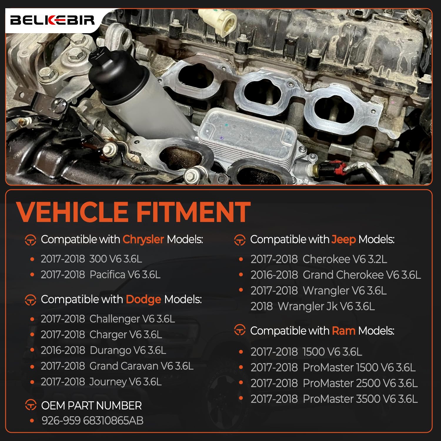 BELKEBIR aluminum oil cooler close-up shows corrosion resistant finish