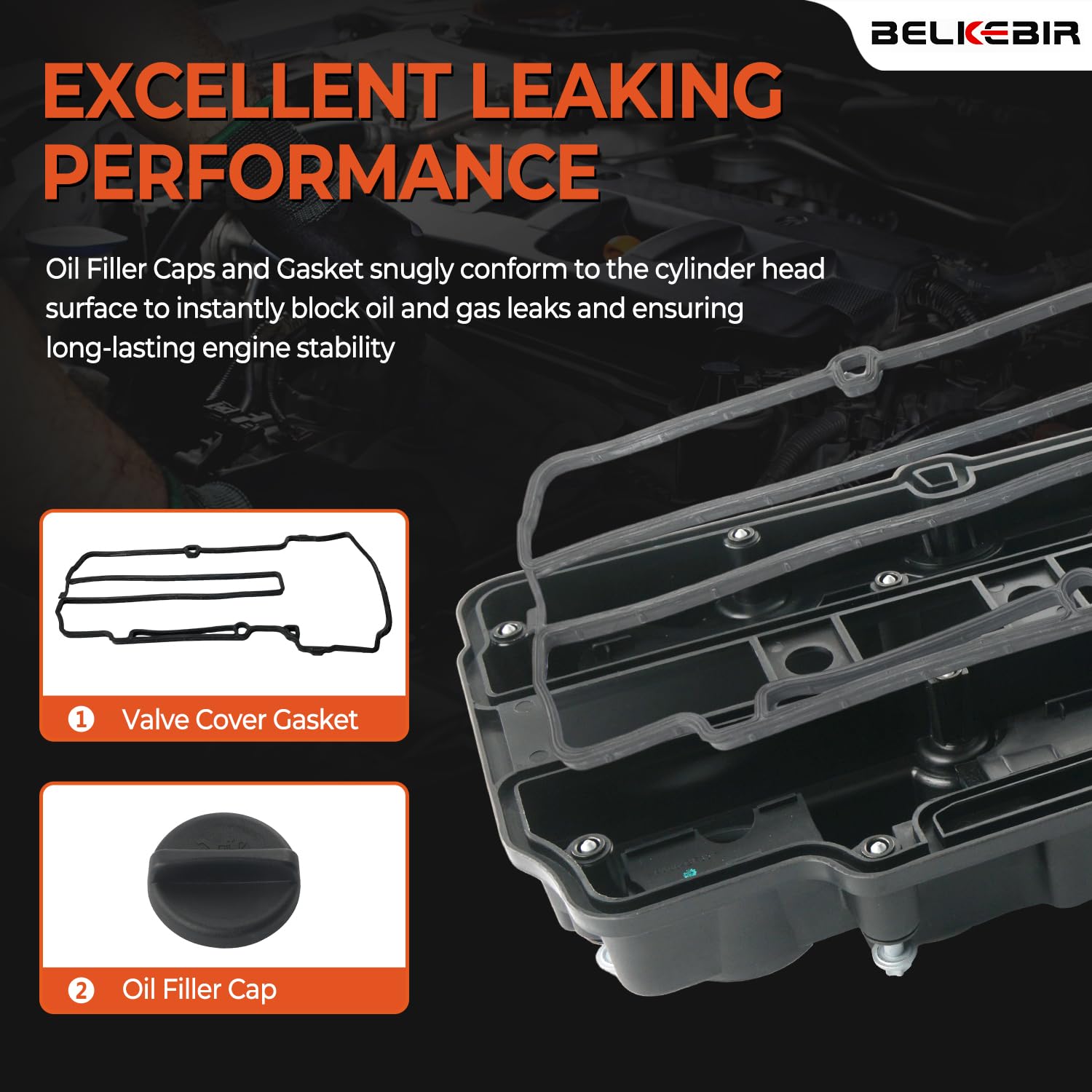 BELKEBIR oil filler cap helps maintain proper crankcase pressure.