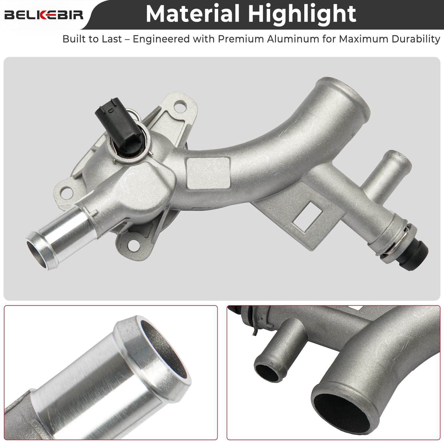 BELKEBIR water outlet replacement assembly shown for easy DIY installation.