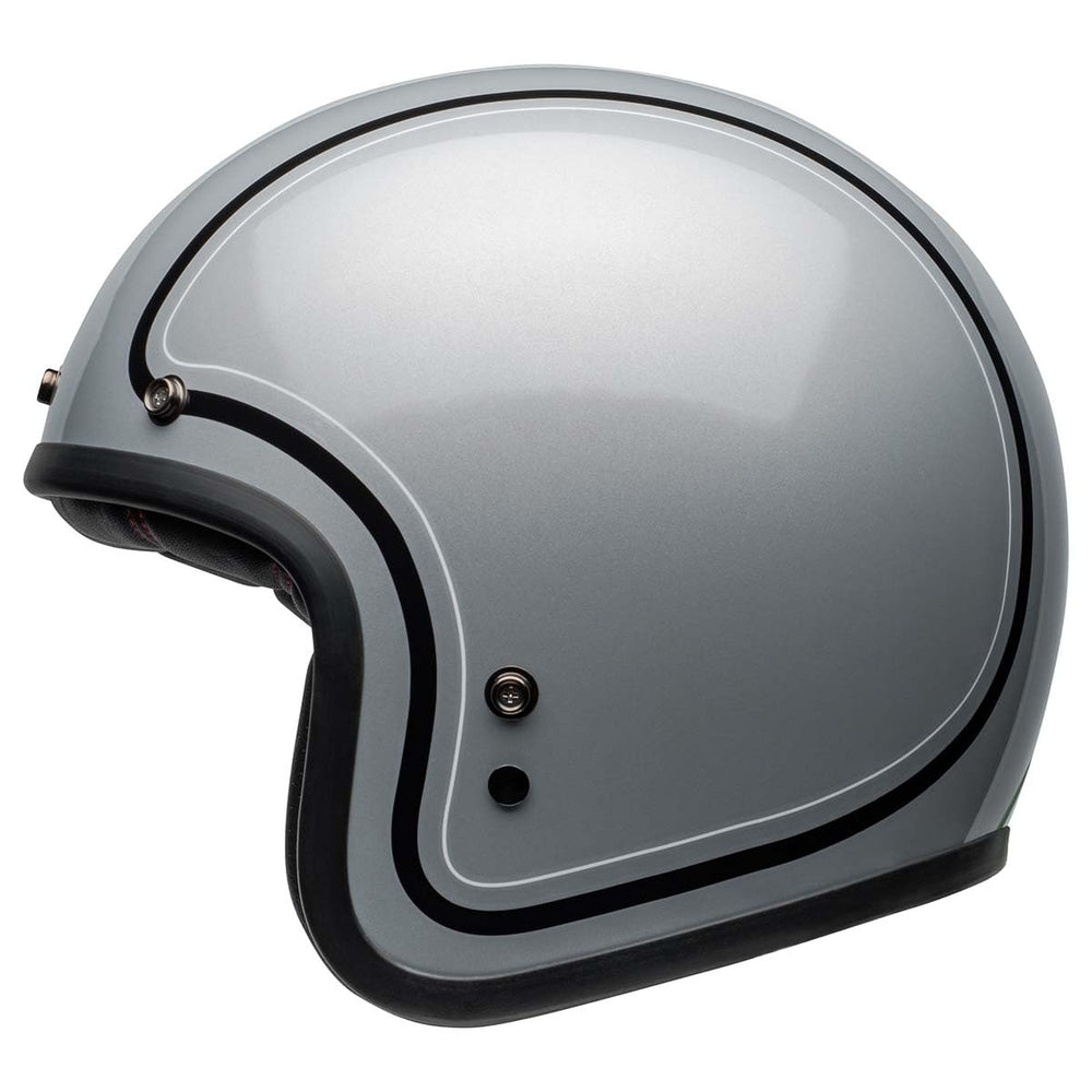 Bell Custom 500 Chief gloss gray visor area demonstrates shield versatility.