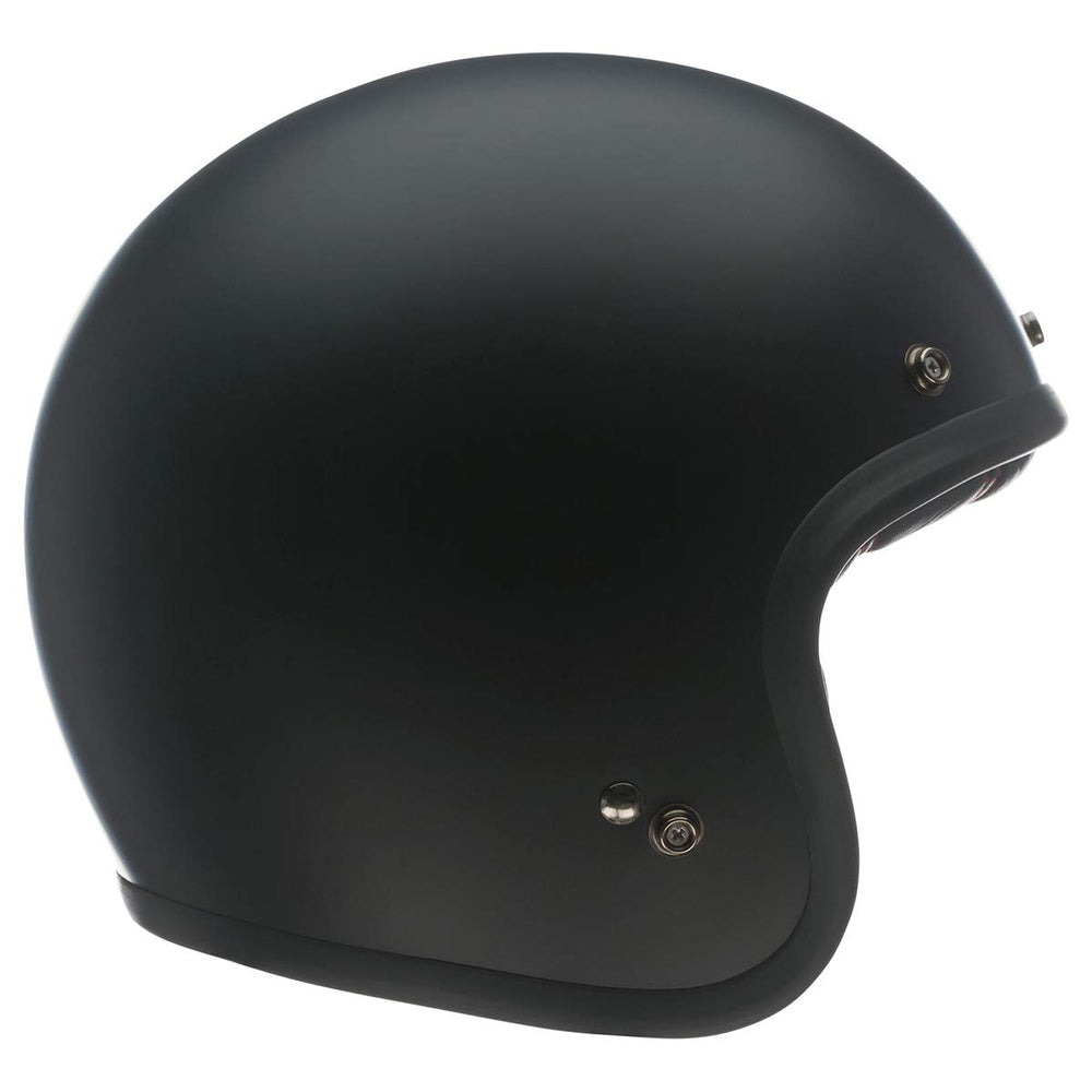 Bell Custom 500 helmet matte black front view for retro style and protection.