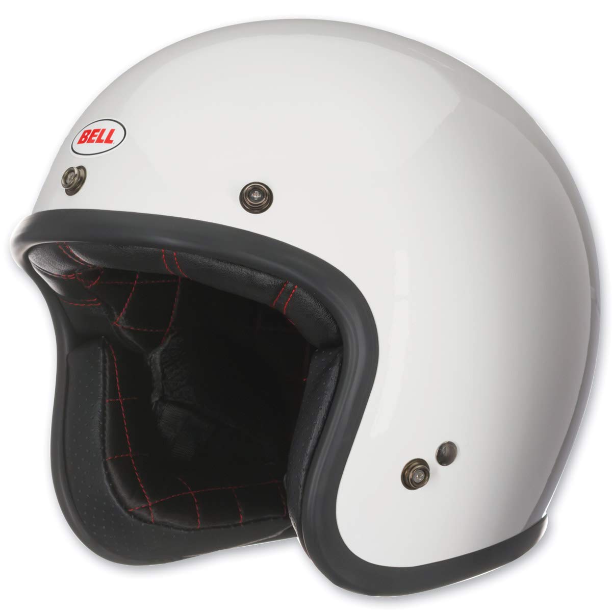 Bell Custom 500 helmet vintage white, side view shows classic lines and comfortable profile