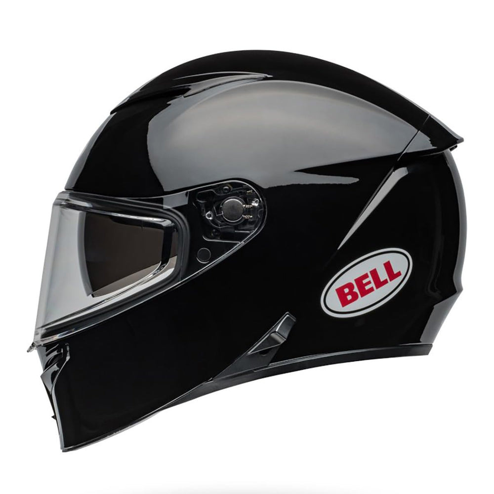 Bell Lithium helmet, side view, with integrated sun shield and vents.