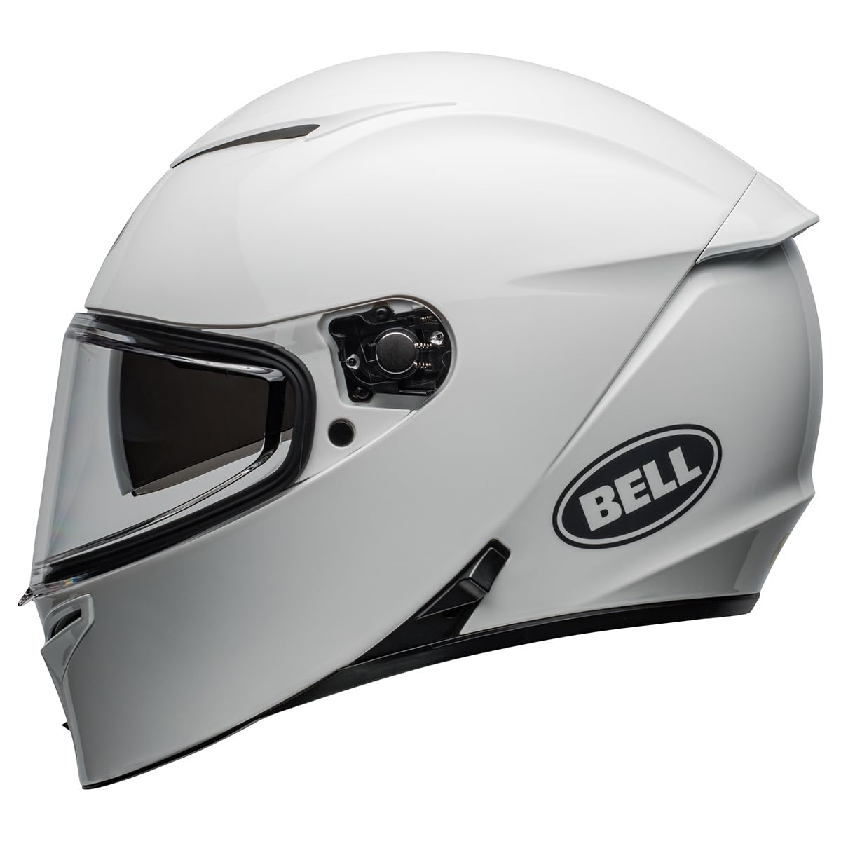 Bell Lithium MIPS helmet, front view in white, safety-forward design.