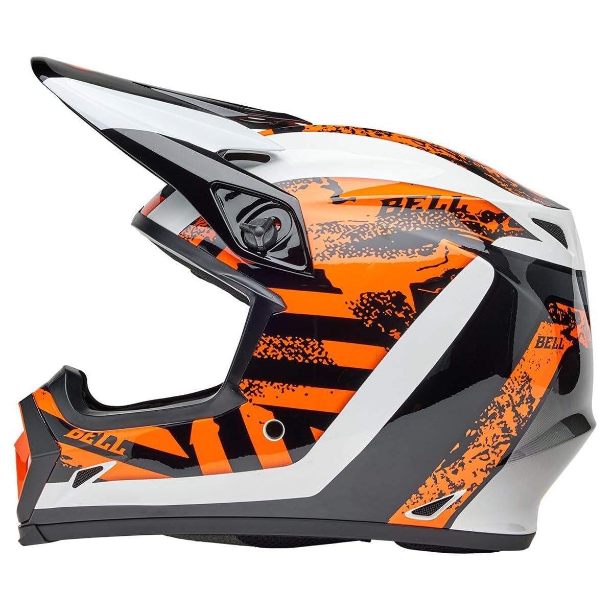 Bell MX-9 MIPS dirt helmet, side view, secure fit for aggressive trails.