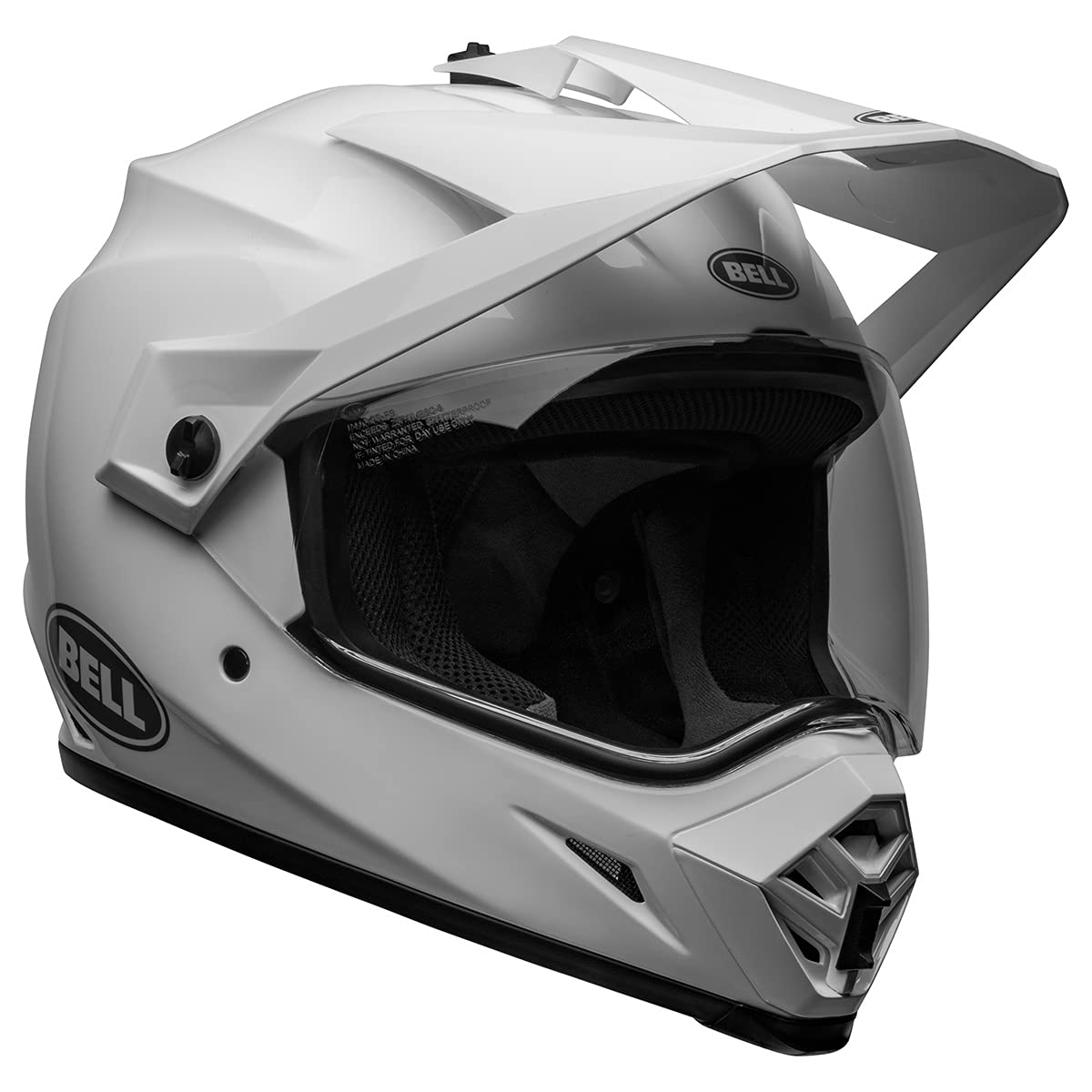 Bell MX-9 Adventure MIPS helmet front view in white finish highlighting protection