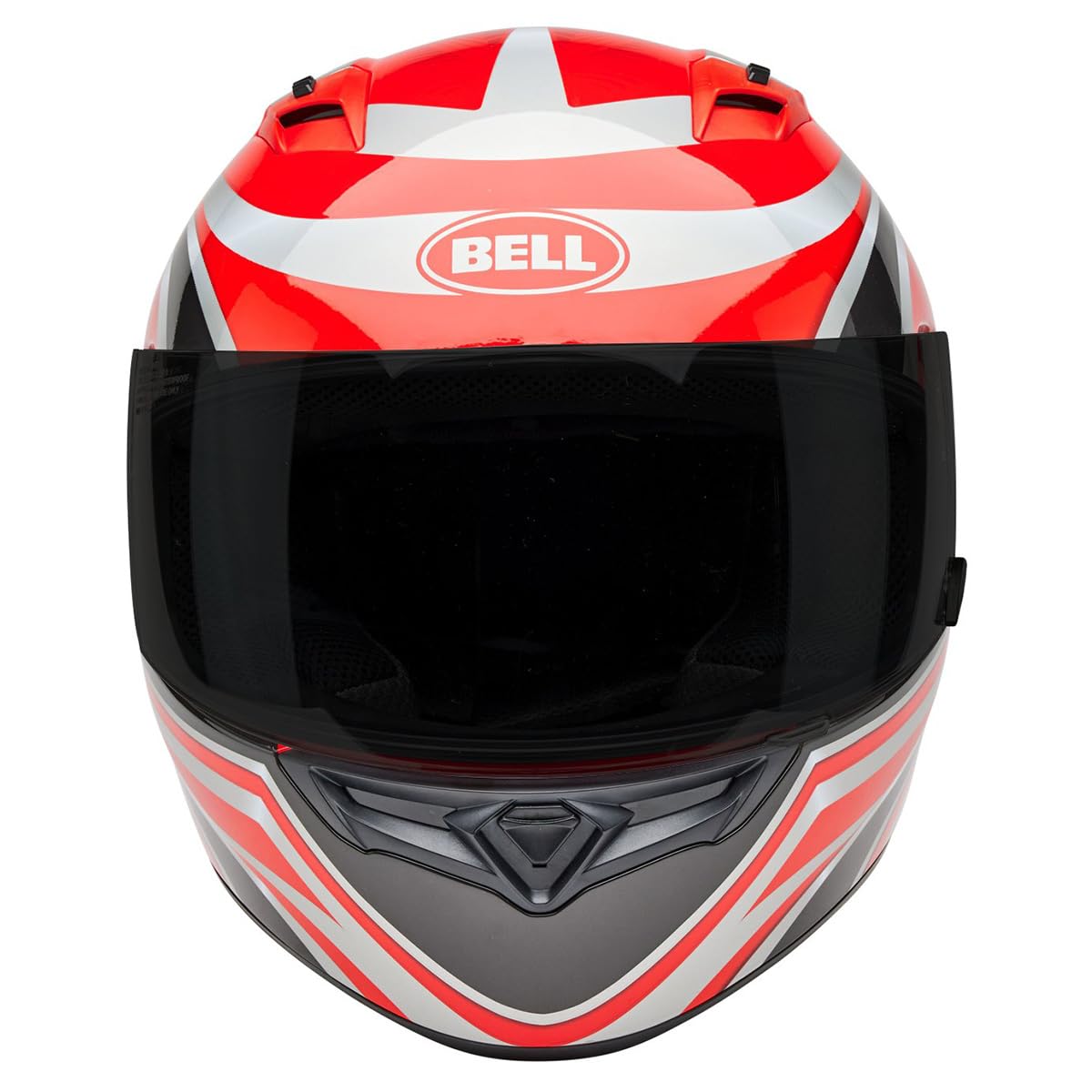Bell Qualifier full-face helmet side profile in conduit red highlights lightweight construction.