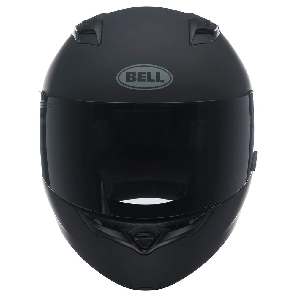 Bell Qualifier helmet rear view in matte black illustrating the secure enclosure