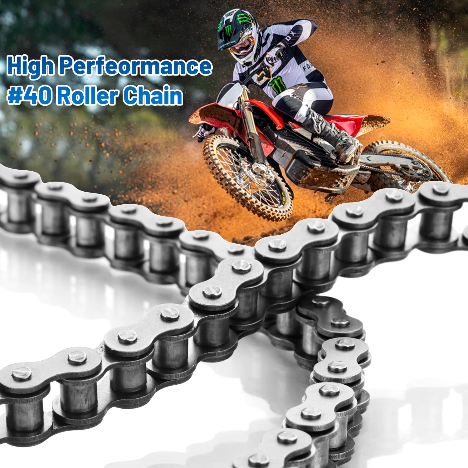 Belleone 40-roller chain suitable for go-karts and mini bikes in action