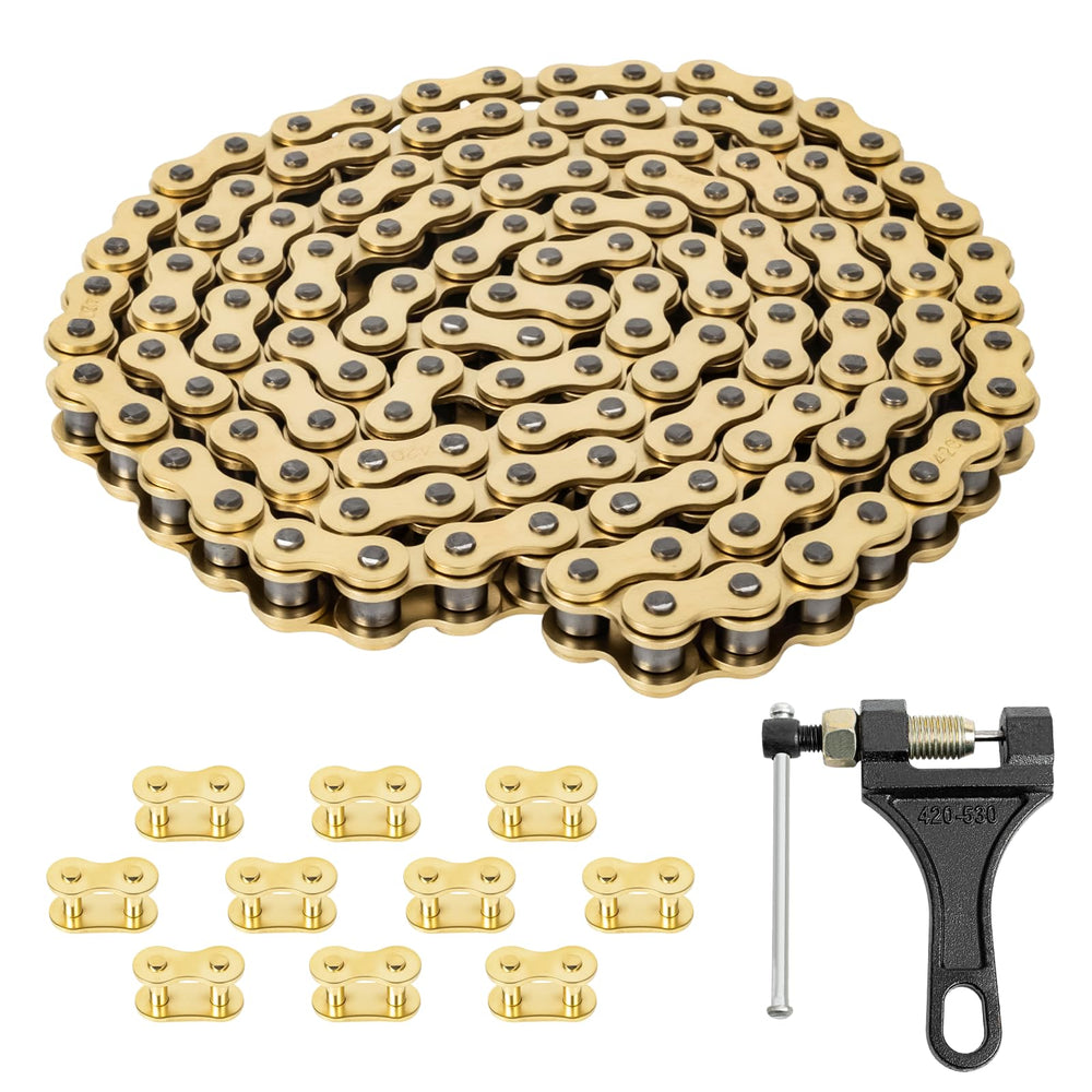 Belleone 420 gold chain with 132 links for rugged riding and durability