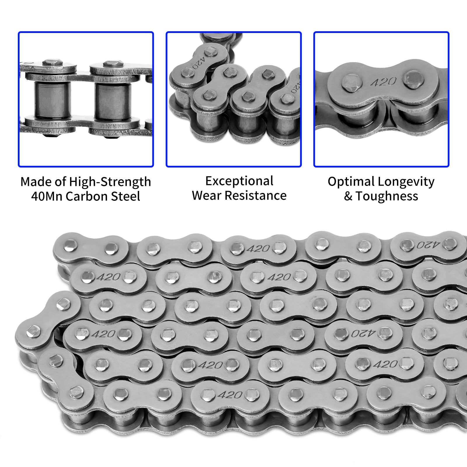 Belleone chain-breaker included for easy removal and adjustments.