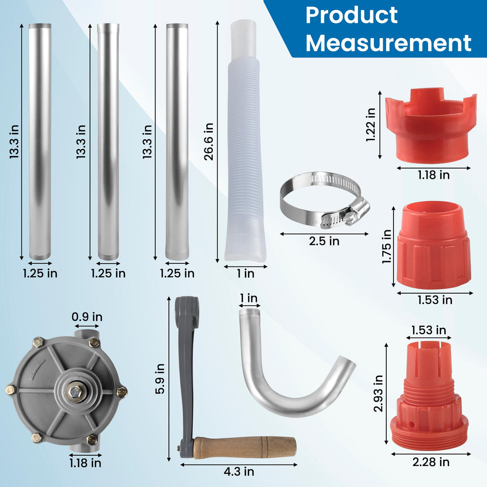 Bellima drum pump ergonomic handle enables comfortable, precise manual pumping.